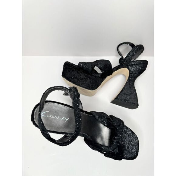 Circus by Sam Edelman Sandals Womens Size 10 Black Platform Open Toe Heels - Picture 6 of 9